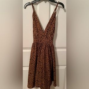 Cheetah print spaghetti strap dress